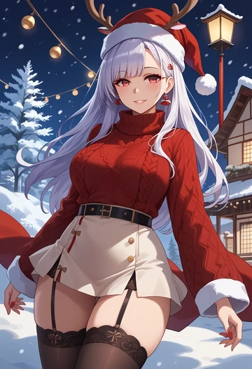 azur_lane,yamashiro_(azur_lane),sweater,stockings,Thigh garters  - AI generated anime art