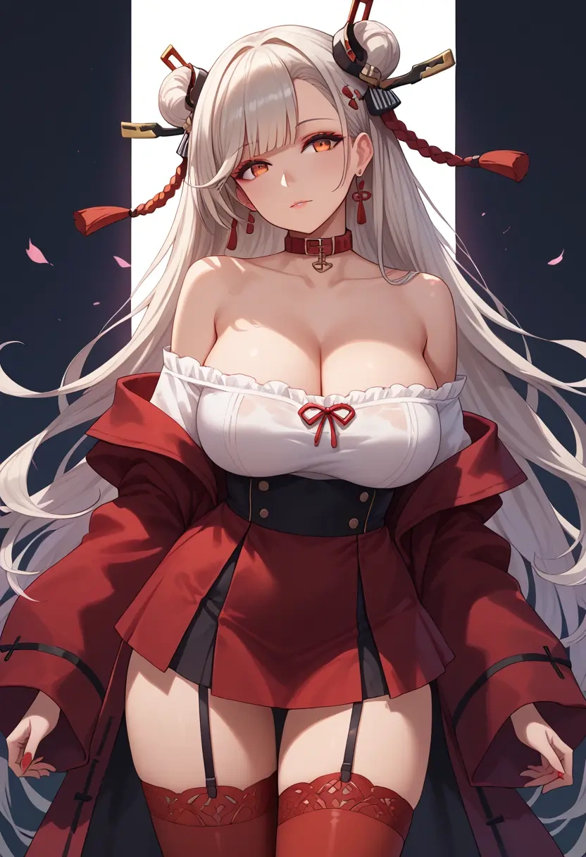 azur_lane,yamashiro_(azur_lane),collar,oversized,Thigh garters  - 