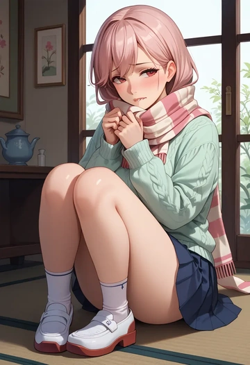 kantai_collection,yamashiro_(kancolle),spring,student uniform,knit sweater  - AI generated anime art