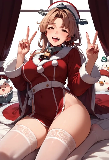 kantai_collection,yamato_(kancolle),Christmas,sexy, stockings,  - AI generated anime art