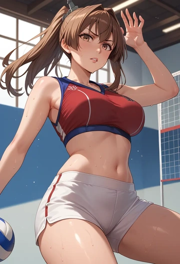 kantai_collection,yamato_(kancolle),volleyball uniform  - AI generated anime art