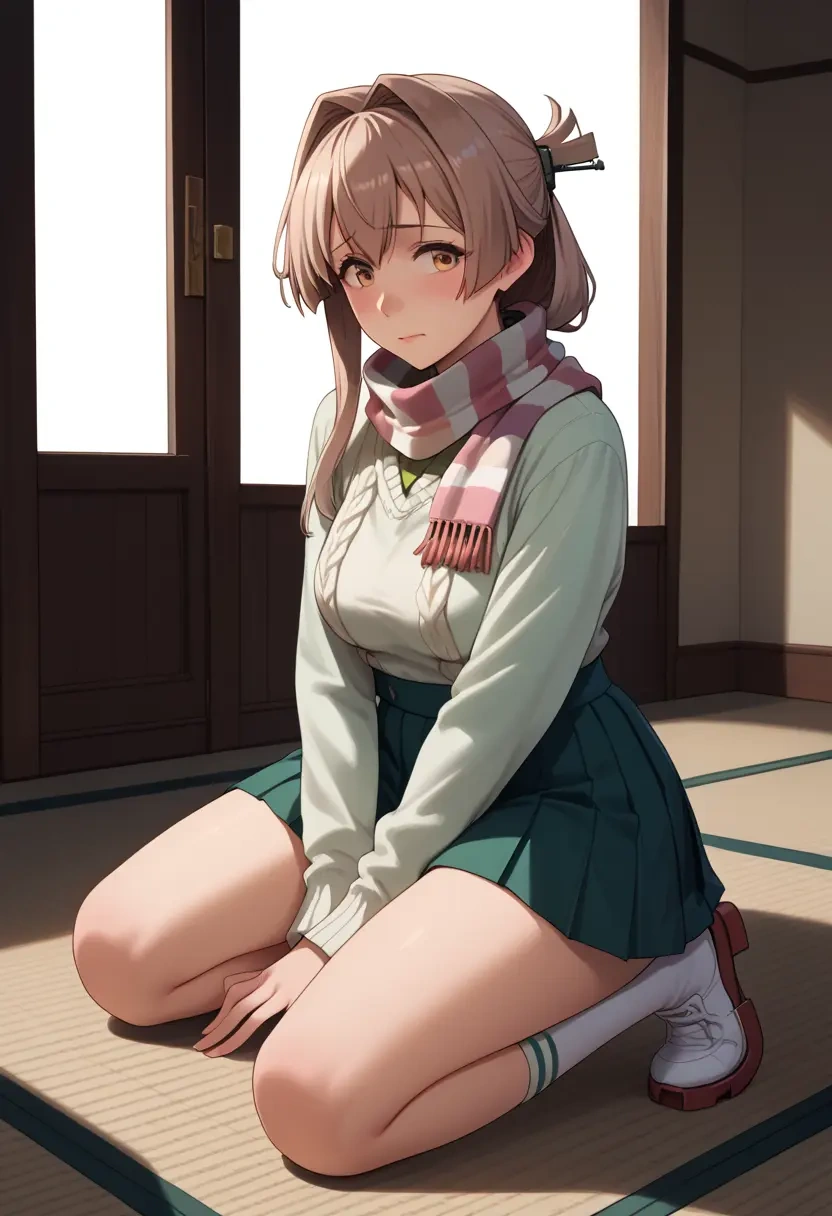 kantai_collection,yamato_(kancolle),spring,student uniform,knit sweater  - 