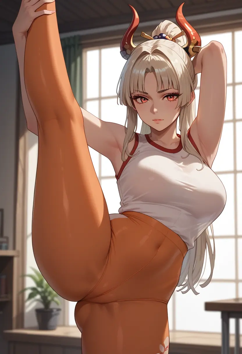 one_piece,yamato_(one_piece),yoga, standing split,sexy,  - 