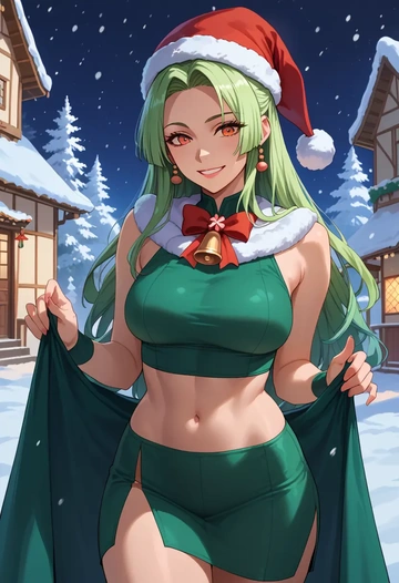 one_piece,yamato_(one_piece),Christmas,dress  - AI generated anime art