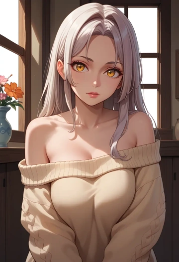 one_piece,yamato_(one_piece),sweater,off-shoulder,collar  - AI generated anime art