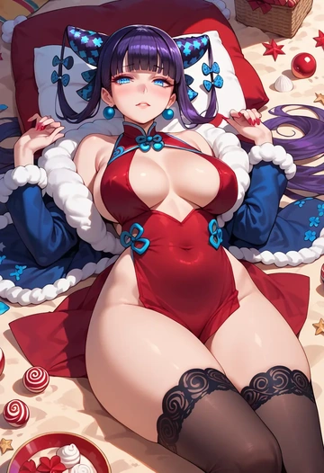 fate_(series),yang_guifei_(fate),Christmas,sexy, stockings,  - AI generated anime art