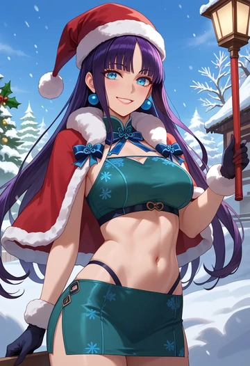 fate_(series),yang_guifei_(fate),Christmas,dress  - AI generated anime art