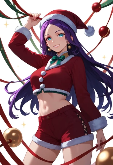 fate_(series),yang_guifei_(fate),Christmas,red velvet shorts  - AI generated anime art