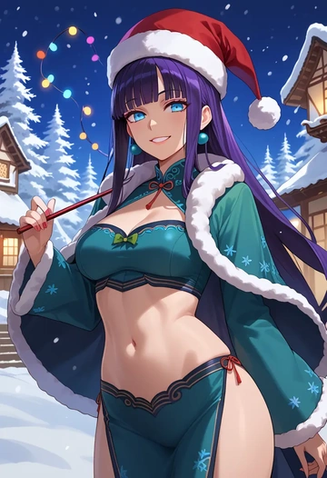 fate_(series),yang_guifei_(fate),Christmas,dress  - AI generated anime art