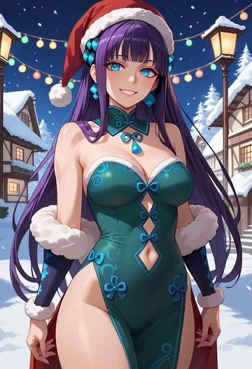 fate_(series),yang_guifei_(fate),Christmas,dress  - AI generated anime art