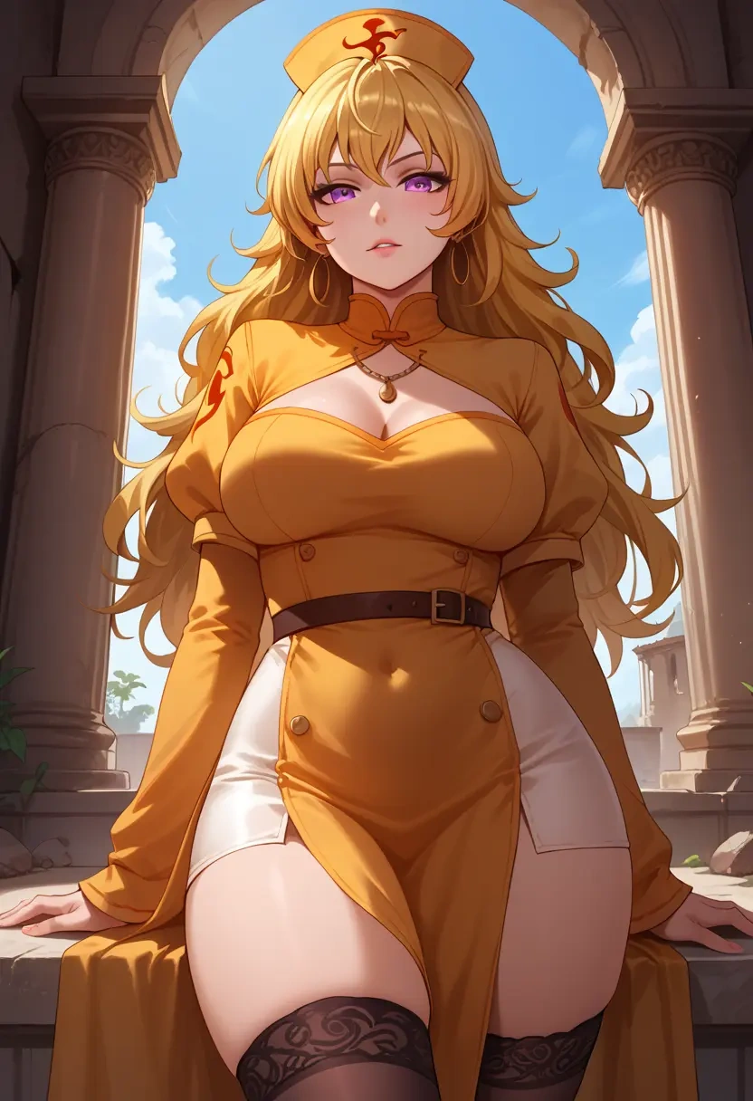 rwby,yang_xiao_long,nurse pantyhose,mini skirt, sexy  - 