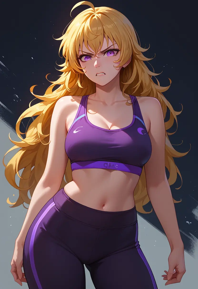 rwby,yang_xiao_long,sports bra,high-waisted leggings  - 