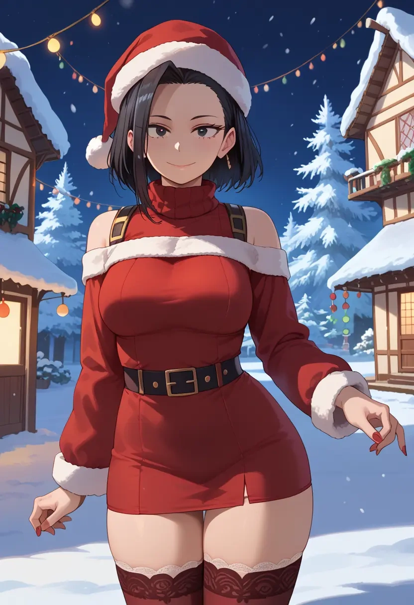 boku_no_hero_academia,yaoyorozu_momo,Christmas,sweater dress,stockings  - 