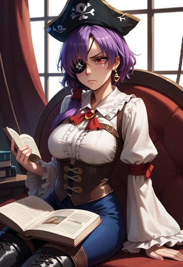 touhou,yasaka_kanako,pirate  - AI generated anime art