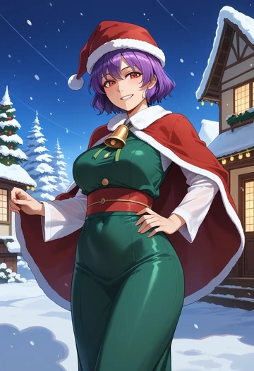 touhou,yasaka_kanako,Christmas,dress  - AI generated anime art