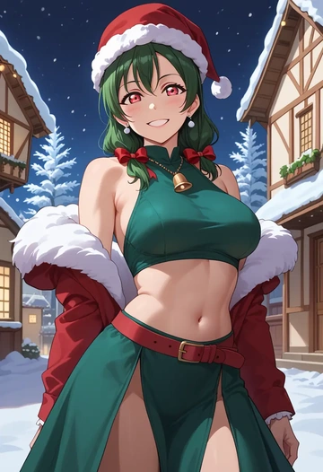 love_live,yazawa_nico,Christmas,dress  - AI generated anime art