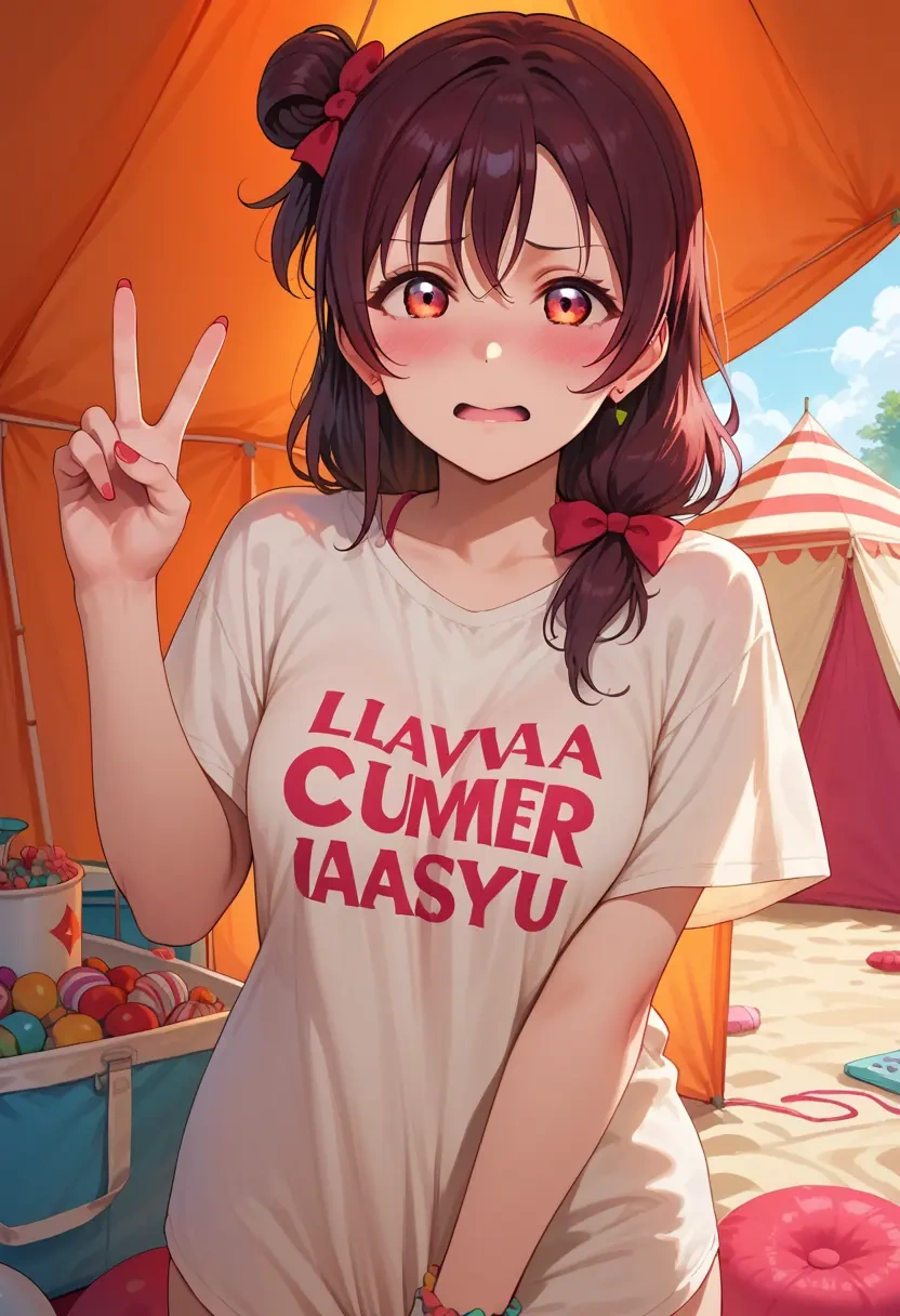 love_live,yazawa_nico,tie-dye shirt,dolphin shorts  - 