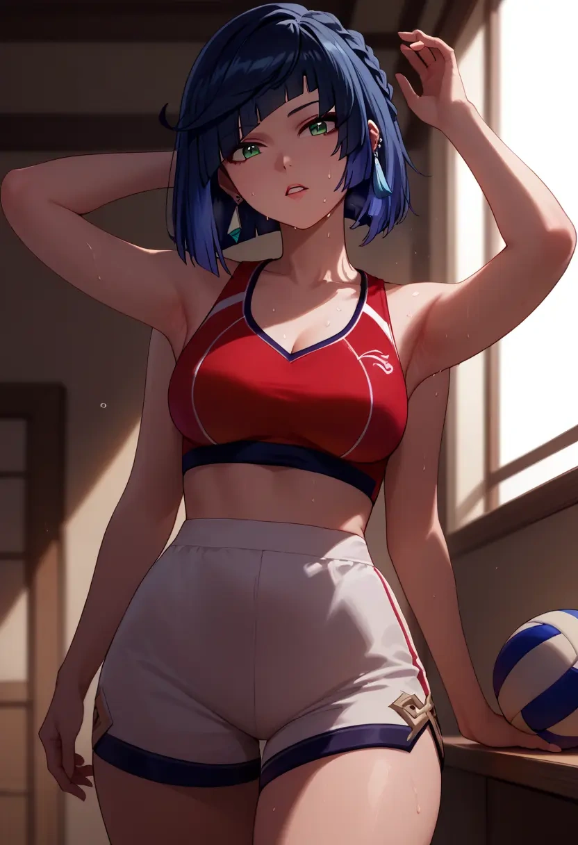 genshin impact,yelan_(genshin_impact),volleyball uniform  - 