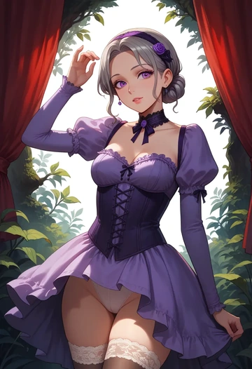 darker_than_black,yin_(darker_than_black),Victorian-era,stockings,sexy  - AI generated anime art