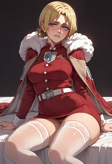 shingeki_no_kyojin,ymir_(shingeki_no_kyojin),Christmas,sexy, stockings,  - AI generated anime art