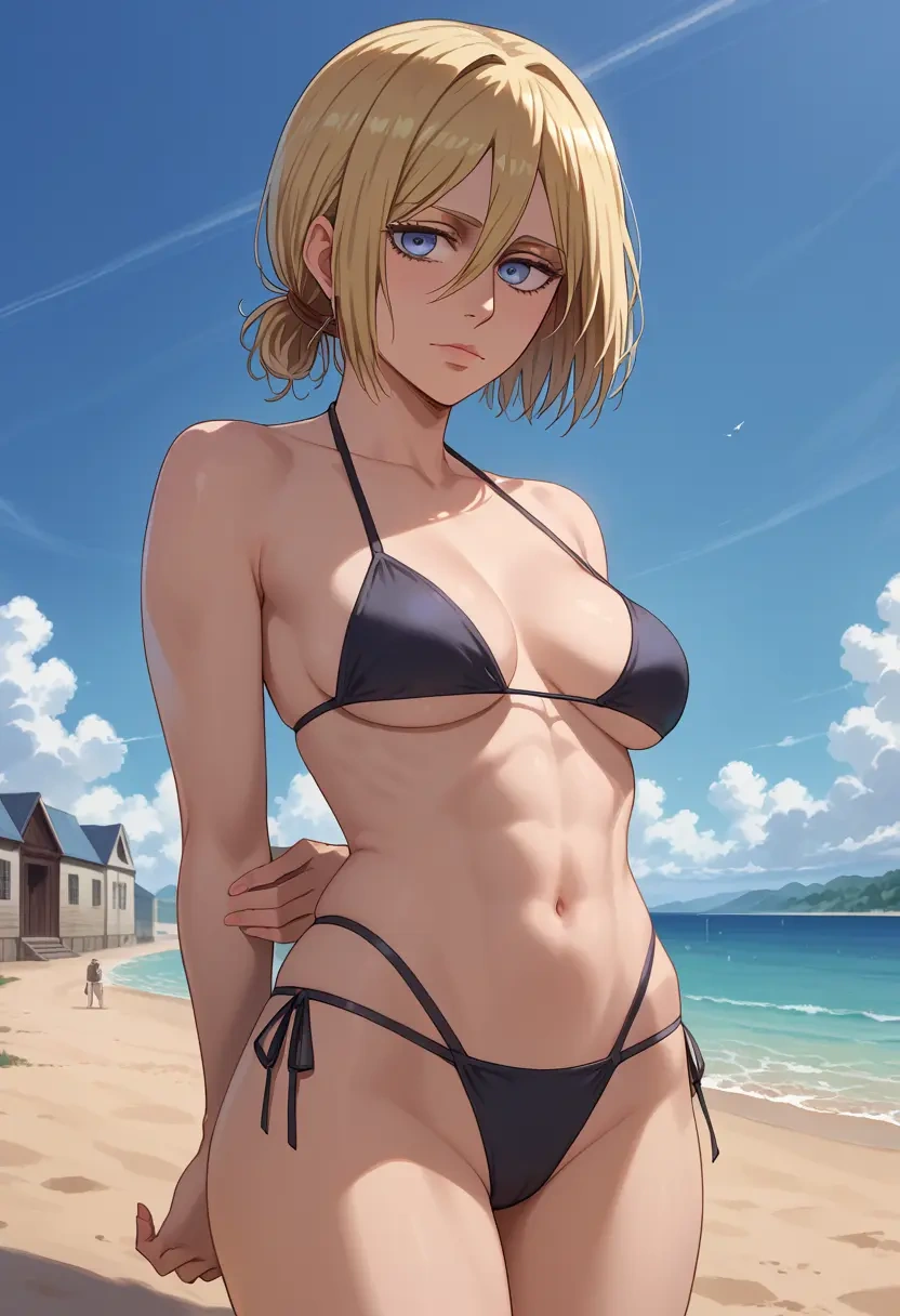 shingeki_no_kyojin,ymir_(shingeki_no_kyojin),black bikini  - 