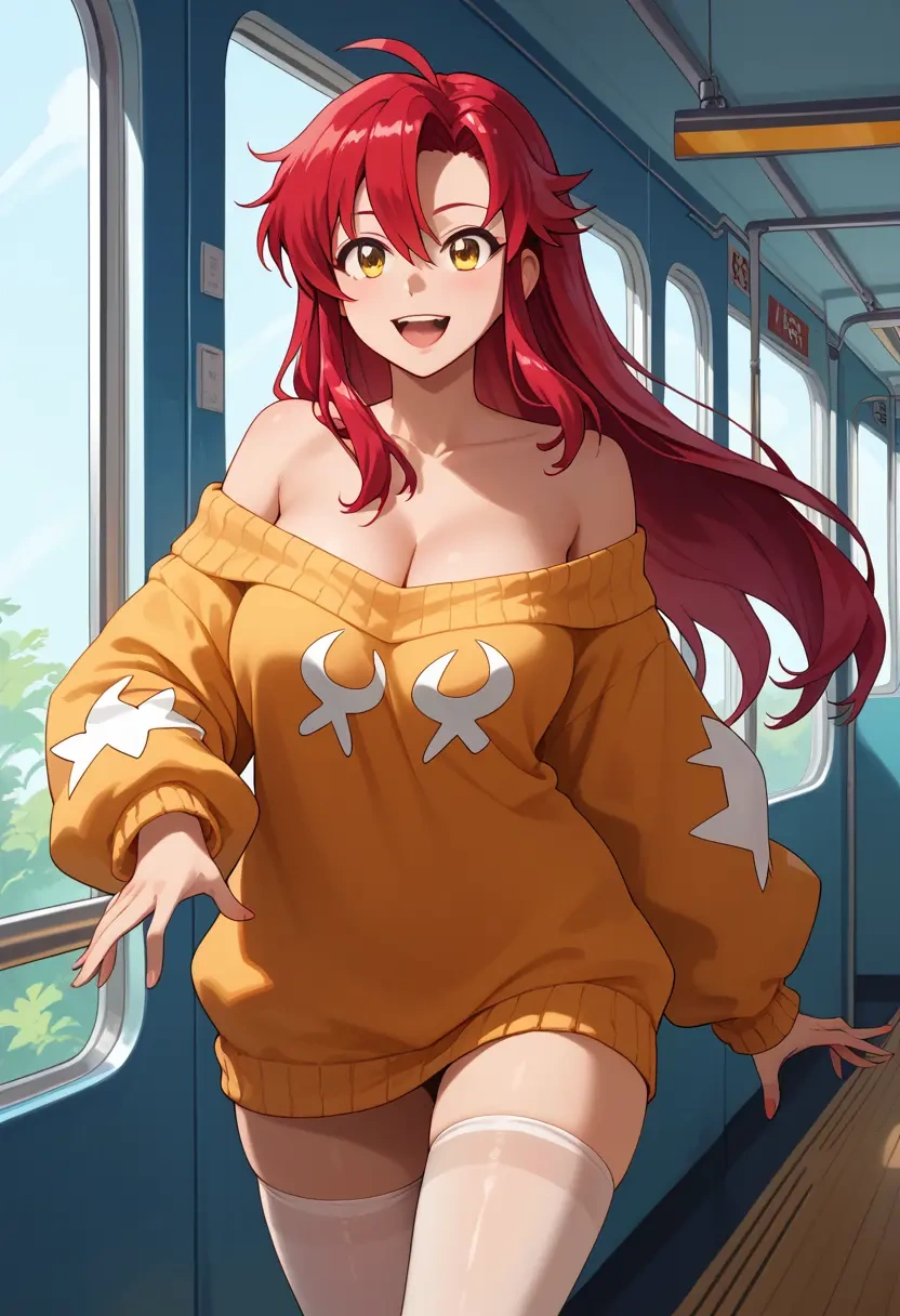 tengen_toppa_gurren_lagann,yoko_littner,off-shoulder,sweater  - 