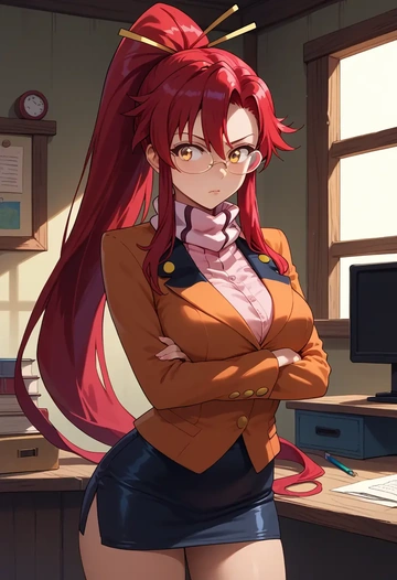 tengen_toppa_gurren_lagann,yoko_littner,OL, glasses,  - AI generated anime art