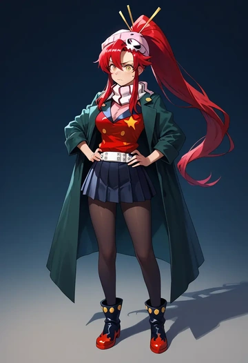 tengen_toppa_gurren_lagann,yoko_littner,winter,student uniform,duffle coat  - AI generated anime art