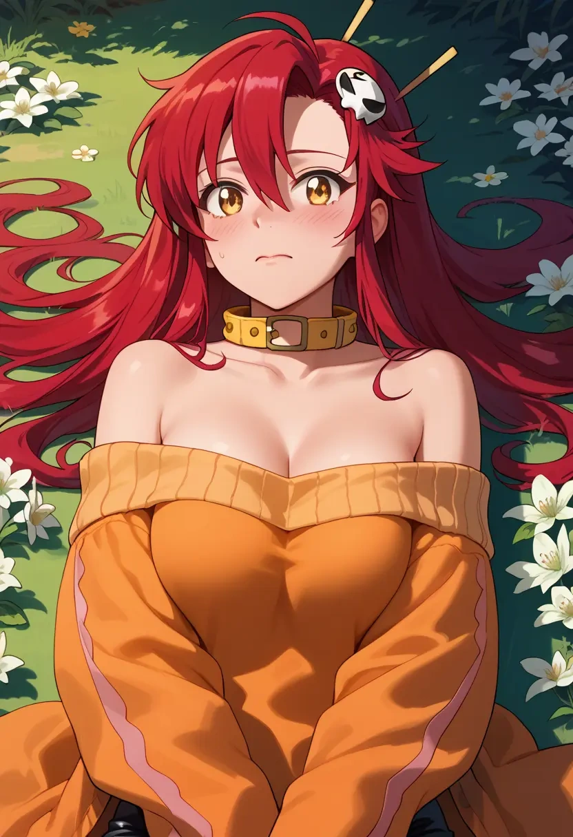 tengen_toppa_gurren_lagann,yoko_littner,sweater,off-shoulder,collar  - 