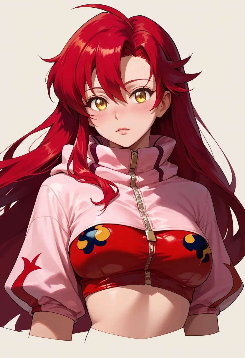 tengen_toppa_gurren_lagann,yoko_littner,crop hoodie,shorts  - 