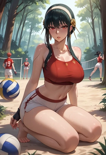 spy_x_family,yor_briar,volleyball uniform  - AI generated anime art