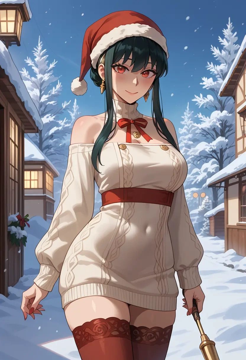 spy_x_family,yor_briar,Christmas,sweater dress,stockings  - 