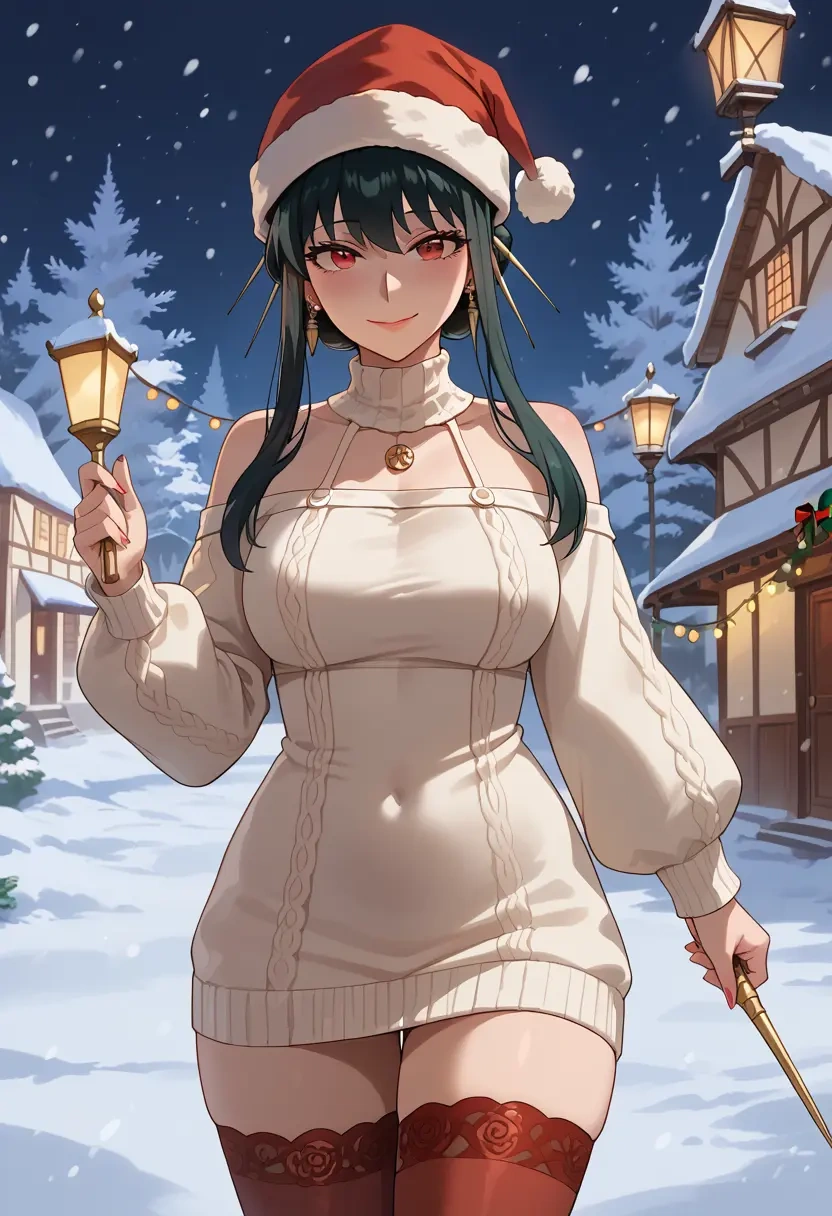 spy_x_family,yor_briar,Christmas,sweater dress,stockings  - 