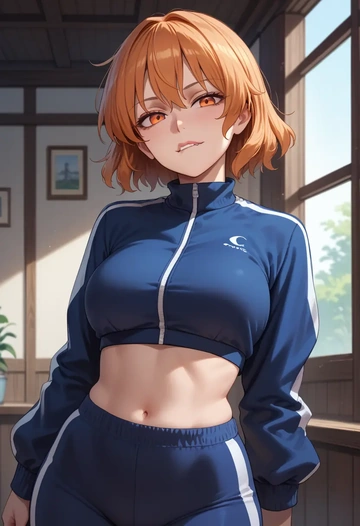 touhou,yorigami_jo_on,athletic,track suit  - AI generated anime art