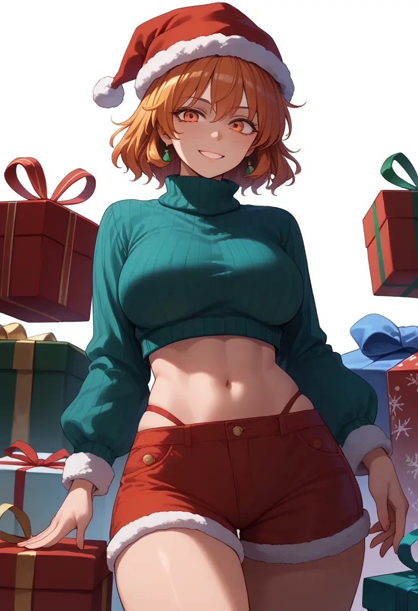 touhou,yorigami_jo_on,Christmas,red velvet shorts,turtleneck sweater  - 