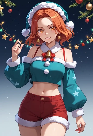 touhou,yorigami_jo_on,Christmas,red velvet shorts  - AI generated anime art