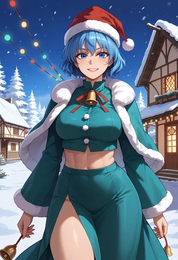 touhou,yorigami_shion,Christmas,dress  - AI generated anime art