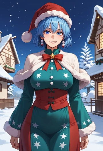 touhou,yorigami_shion,Christmas,dress  - AI generated anime art