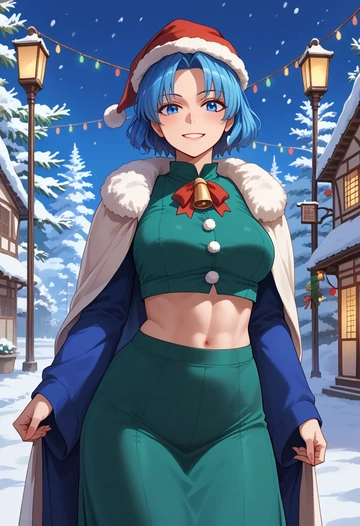 touhou,yorigami_shion,Christmas,dress  - AI generated anime art