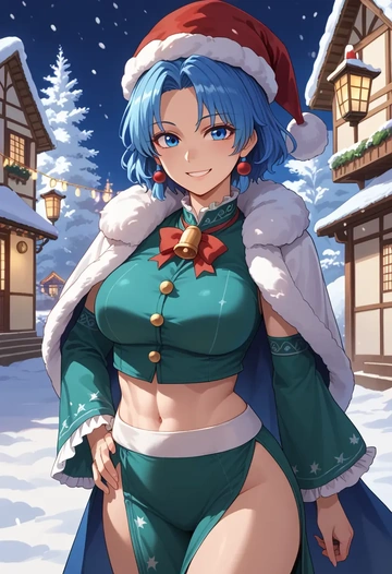 touhou,yorigami_shion,Christmas,dress  - AI generated anime art