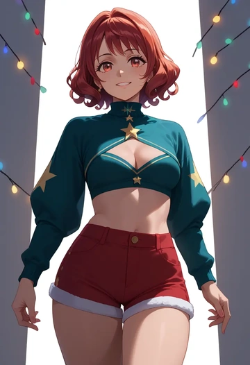 hibike_euphonium,yoroizuka_mizore,Christmas,red velvet shorts  - AI generated anime art