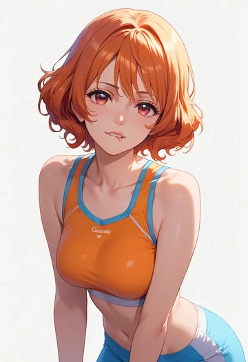 hibike_euphonium,yoroizuka_mizore,tankini top,board shorts  - AI generated anime art