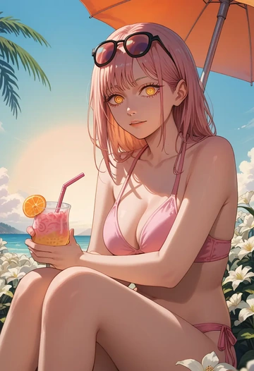 chainsaw_man,yoru_(chainsaw_man),bikini  - AI generated anime art