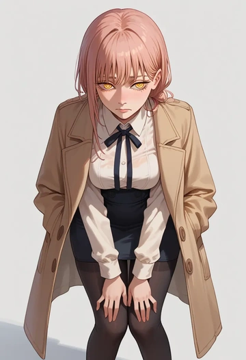 chainsaw_man,yoru_(chainsaw_man),coat,long,double-breasted,pencil skirt  - AI generated anime art