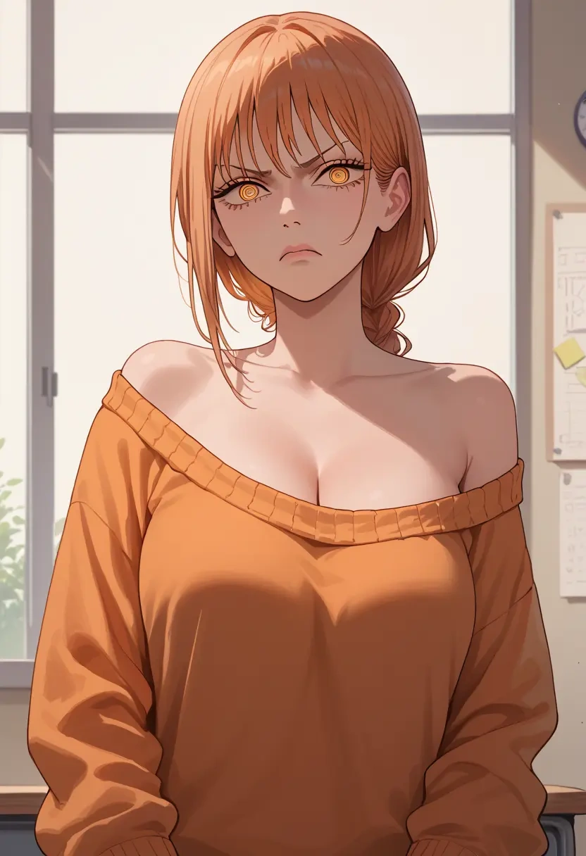 chainsaw_man,yoru_(chainsaw_man),orange,sweater  - 