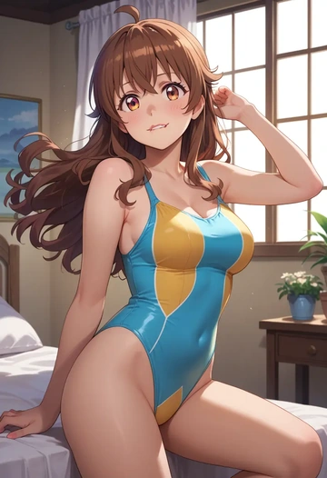 machikado_mazoku,yoshida_yuuko_(machikado_mazoku),swimsuit,sexy  - AI generated anime art