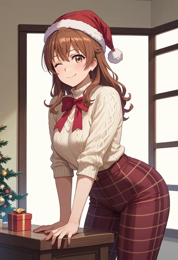 machikado_mazoku,yoshida_yuuko_(machikado_mazoku),Christmas  - AI generated anime art