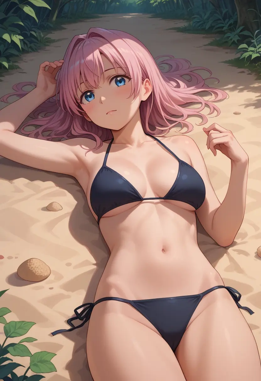 yuru_yuri,yoshikawa_chinatsu,black bikini  - 