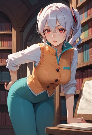 vocaloid,yowane_haku,vest,quilted,jogger pants  - AI generated anime art