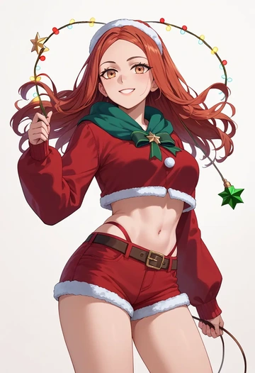 fate_(series),yu_mei-ren_(fate),Christmas,red velvet shorts  - AI generated anime art